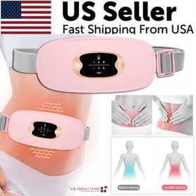 Electric Heating Menstrual Vibration Pad Belt For Period Pain Relief Cramps US (Option: 2PC)